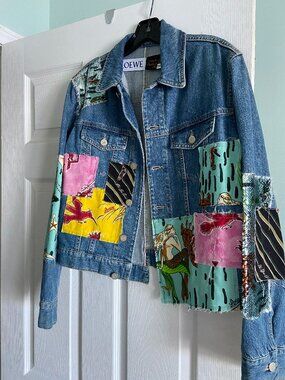 Loewe Embellished Patchwork Denim Jacket